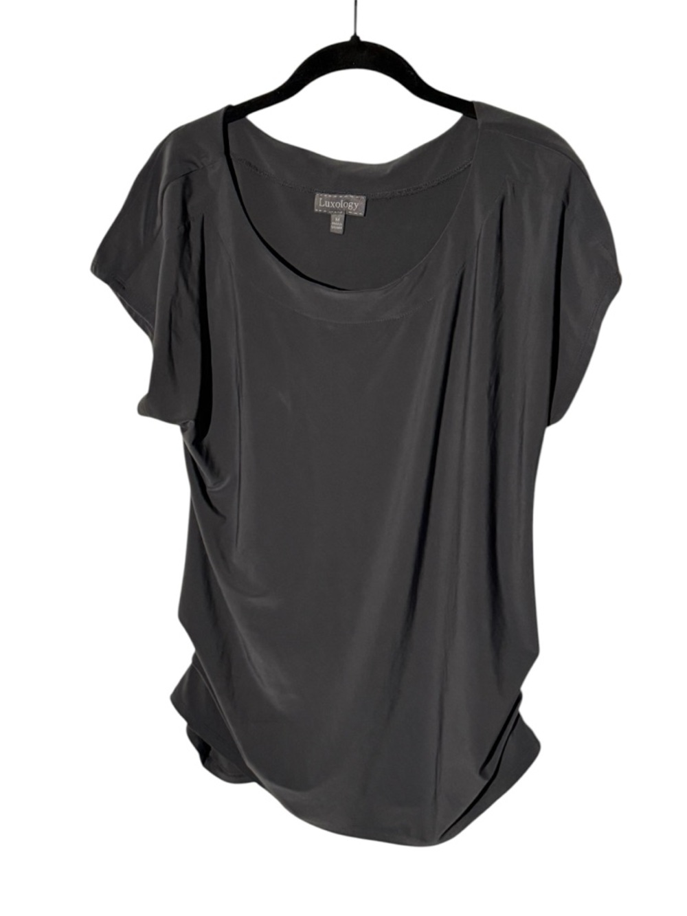 Luxology Size Medium Dark Gray Short Sleeve Top